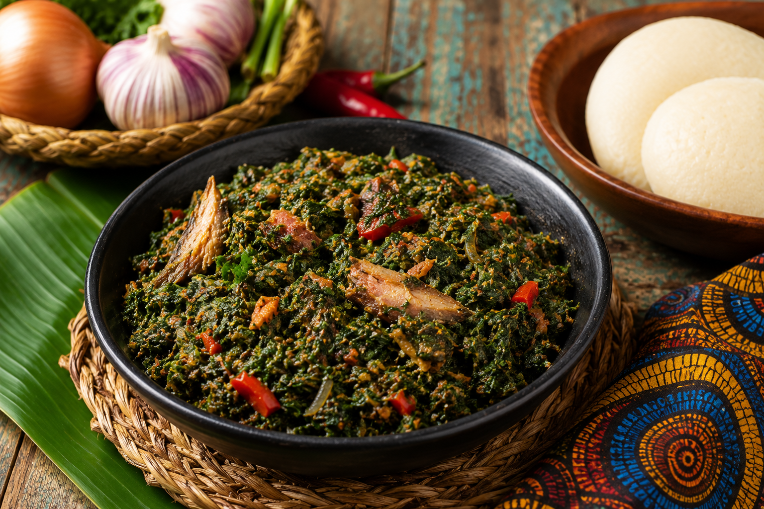 Kizaca (feuilles de manioc pilées)